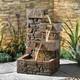 Fontaine De Jardin Ornementale Led De 79 Cm Avec Cascade De Cubes En Sérénité