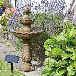 Fontaine de jardin solaire Kingsbury Cascade extérieure de grande taille à énergie solaire