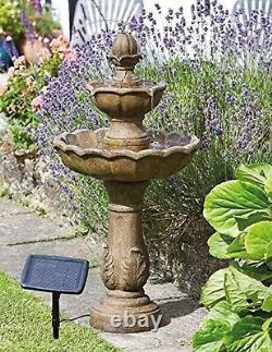 Fontaine de jardin solaire Kingsbury Cascade extérieure de grande taille à énergie solaire