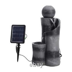 Fontaine de jardin solaire avec éclairage LED cascade fontaine d'eau 58cm