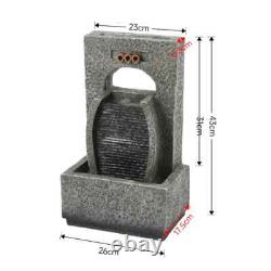 Fontaine de jardin solaire avec éclairage LED, décor extérieur en résine pour cour et patio, Zen