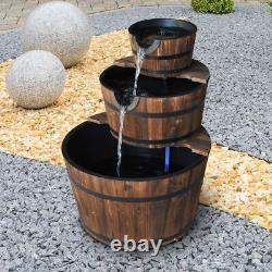 Fontaine de pompe à eau en bois à 3 niveaux pour le jardin ou la terrasse