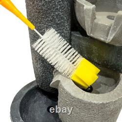 Fontaine électrique à cascade avec éclairage LED pour jardin, autonome, avec pompe.