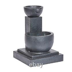 Fontaine en cascade de jardin extérieur alimentée par hybride Fengshui