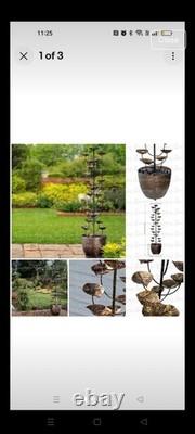 Fontaine en cuivre de 1,5 m avec design de feuilles en cascade