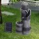 Fontaine En Pierre De Jardin Extérieur Avec Cascade D'eau Alimentée Par énergie Solaire