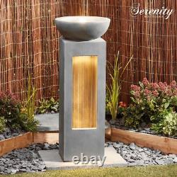Fontaine extérieure à LED Serenity Cascade Garden Water Feature Décor de patio NOUVEAU