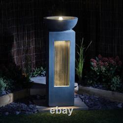 Fontaine extérieure à LED Serenity Cascade Garden Water Feature Décor de patio NOUVEAU