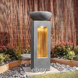 Fontaine extérieure à LED Serenity Cascade Garden Water Feature Décor de patio NOUVEAU