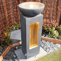 Fontaine extérieure à LED Serenity Cascade Garden Water Feature Décor de patio NOUVEAU