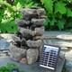 Fontaine Extérieure à Cascades Solaires à 6 Niveaux, Caractéristique Aquatique De Jardin Avec Statue Led, Maison Royaume-uni