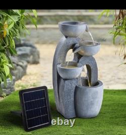 Fontaine extérieure à énergie solaire, ornement de jardin, statue lumineuse LED, Royaume-Uni