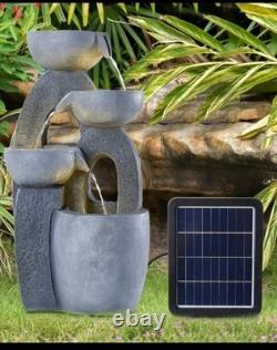 Fontaine extérieure à énergie solaire, ornement de jardin, statue lumineuse LED, Royaume-Uni