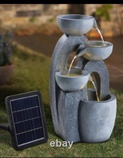 Fontaine extérieure à énergie solaire, ornement de jardin, statue lumineuse LED, Royaume-Uni