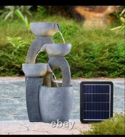 Fontaine extérieure à énergie solaire, ornement de jardin, statue lumineuse LED, Royaume-Uni