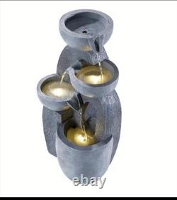 Fontaine extérieure à énergie solaire, ornement de jardin, statue lumineuse LED, Royaume-Uni