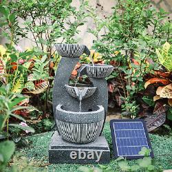 Fontaine extérieure de 47cm alimentée par l'énergie solaire, décor de rocaille pour le jardin