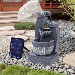 Fontaine extérieure de 47cm alimentée par l'énergie solaire, décor de rocaille pour le jardin