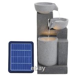 Fontaine extérieure décorative en rocaille alimentée par énergie solaire, 32 cm L x 29 cm P x 72 cm H