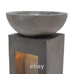 Fontaine extérieure en cascade électrique en ciment gris 2 Warm
