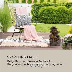 Fontaine extérieure solaire pour jardin et patio, cascade à 4 niveaux, 2,8W