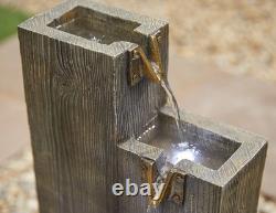 Fontaine facile LED traditionnelle avec effets bois pour jardin, sommeil côtier.