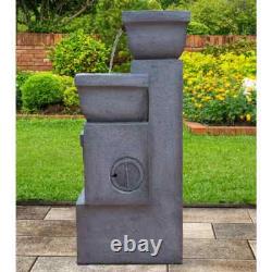 Fontaine illuminée à 4 niveaux Ashboro, gris, 107 cm (42)