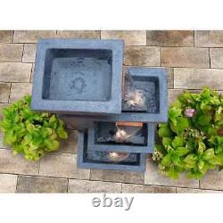 Fontaine illuminée à 4 niveaux Ashboro, gris, 107 cm (42)