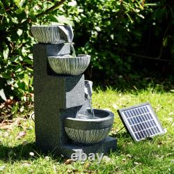 Fontaine solaire extérieure en cascade pour jardin avec éclairage LED, statue en polyrésine pour la maison.