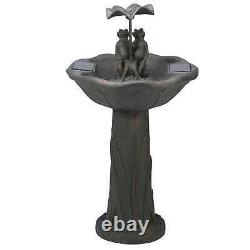 Fontaine solaire pour oiseaux, bain d'oiseaux, fontaine grenouille pour le jardin 82.5cm