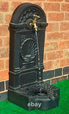 Garden Brass Tap Water Feature Self Contained Outdoor Wall Ornament Fountain Nouveau