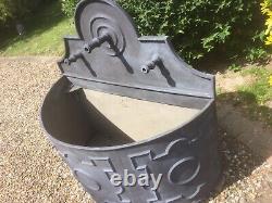 Géant Antique Solid Lead Triple Cannon Barrel Fountain Garden Caractéristique De L'eau