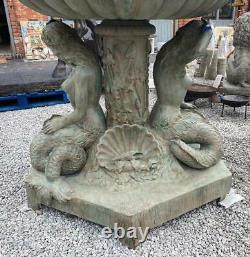 Géant Bronze Jardin Caractéristique De L'eau Fontaine Mermaids Base 274cm Haute