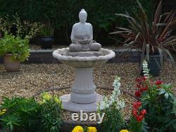 Grand Bouddha Serene Fontaine D'eau Ornement De Jardin Statue En Pierre Caractéristiques
