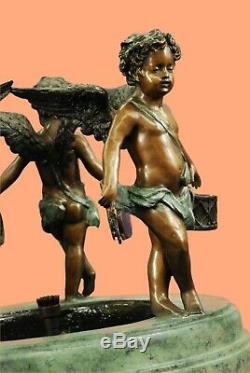 Grand Bronze Fontaine D'eau Statue Avec Des Anges Sculpture Garden Home Décor Affaire