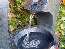 Grande Ebony Caractéristique De L'eau Électrique, Fontaine D'eau De Jardin Avec Lumières Led