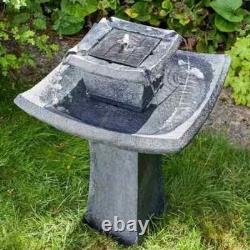Grande Fontaine en Pagode Solaire pour Jardin avec Bassin à Oiseaux