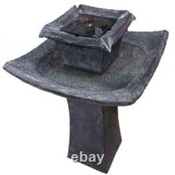 Grande Fontaine en Pagode Solaire pour Jardin avec Bassin à Oiseaux