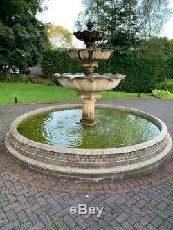 Grande Piscine Surround Edwardian Pierre Style 3 Niveau Jardin Fontaine D'eau Caractéristiques