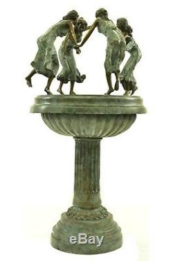 Grande Statue En Bronze De Fontaine D'eau Avec Des Filles Dansant La Figurine De Sculpture De Jardin