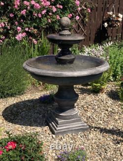 Grande fontaine à deux étages en pierre antique pour jardin avec ornement aquatique