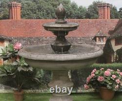 Grande fontaine à deux étages en pierre antique pour jardin avec ornement aquatique