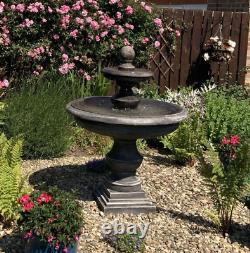 Grande fontaine à deux étages en pierre antique pour jardin avec ornement aquatique