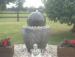 Granery Tub Ball Stone Fontaine D'eau Caractéristiques Jardin Ornement