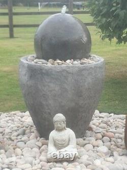Granery Tub Ball Stone Water Fountain Feature Garden Ornament Pompe Solaire