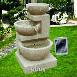 Kit de Fontaine de Jardin Solaire PondXpert Triple Tumble avec Pompe et LED pour Patio