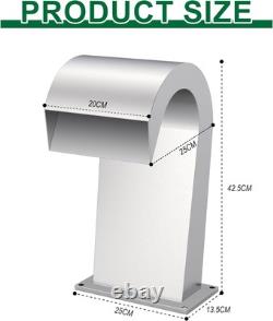 LONGRUNNEW Cascade de Déversoir en Acier Inoxydable Fontaine de Piscine Curvée, Étang Extérieur