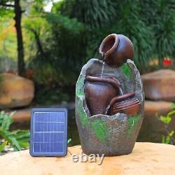 Led Solar Powered Fontaine Extérieure De L'eau Caractéristique De Jardin Statue De La Maison Décorative