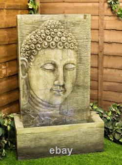 Nirvana Bouddha Chute Jardin Patio Caractéristique d'Eau Autoportante avec LEDs 99cm