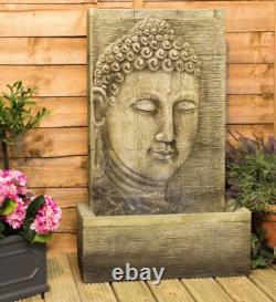 Nirvana Bouddha Chute Jardin Patio Caractéristique d'Eau Autoportante avec LEDs 99cm